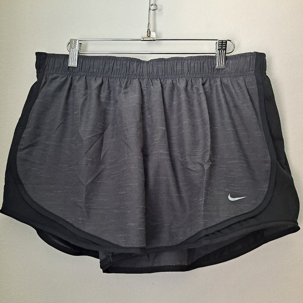 Nike Dri Fit charcoal grey and black running shorts